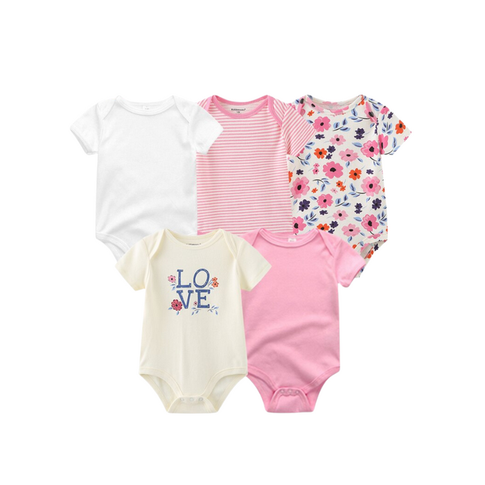 Newborn's 5Pcs Baby Bodysuit Set