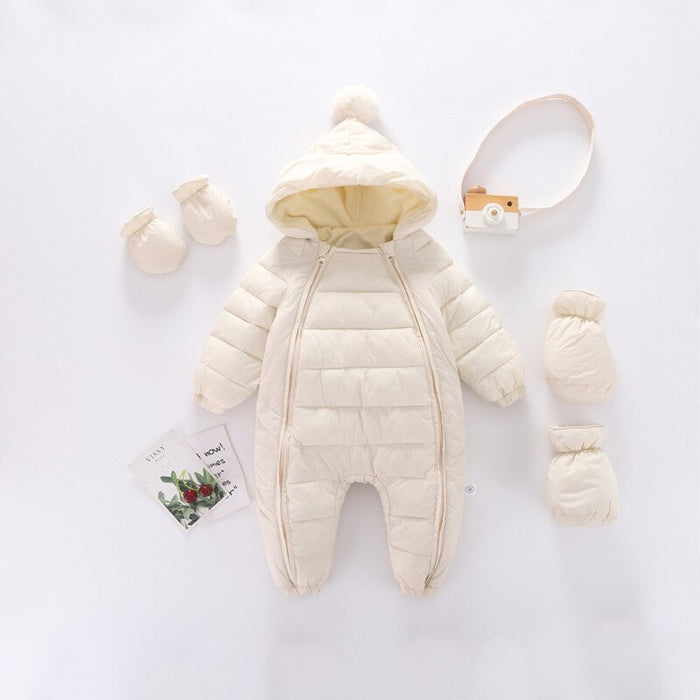 Newborn Baby Boy Girl Winter Hooded Romper