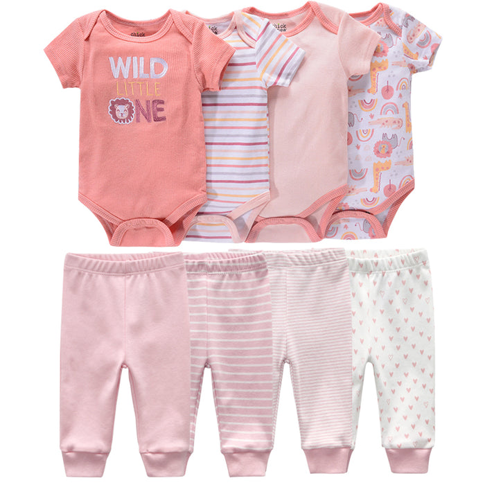 Short-Sleeved Bodysuits Trousers Infant Outfits