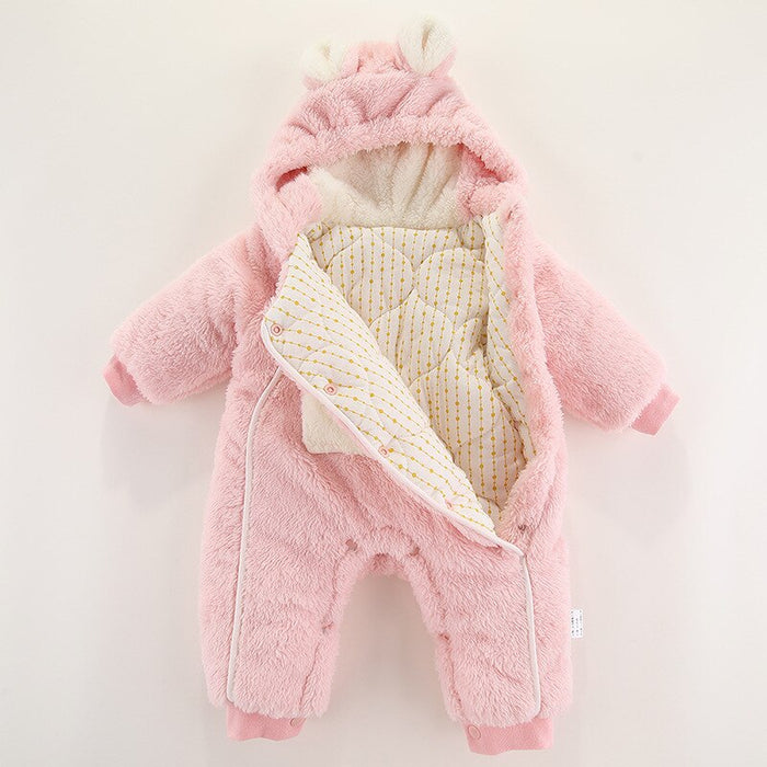 Newborn Baby And Boy Girl Winter Hooded Romper