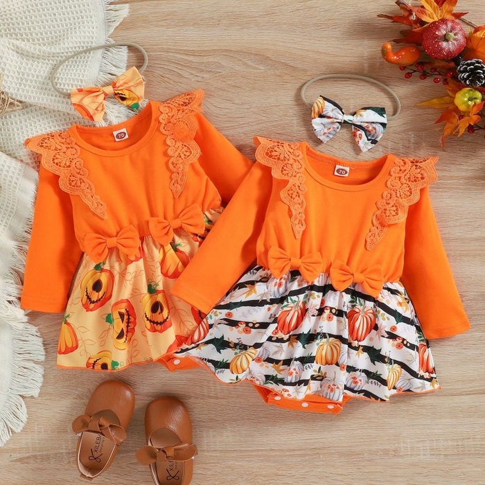 Halloween Pumpkin Newborn Baby Romper Bodysuit