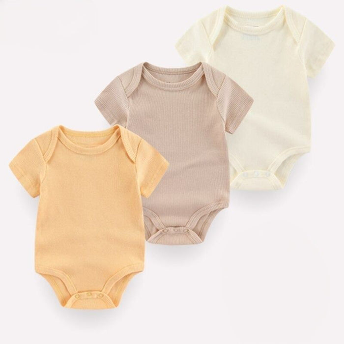 3Pcs Short Sleeve Cotton Made Toddler Clothes