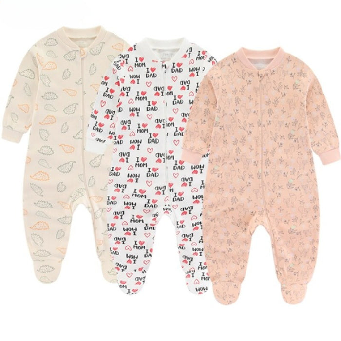 3pcs Newborn Baby Long Sleeves Jumpsuit Set