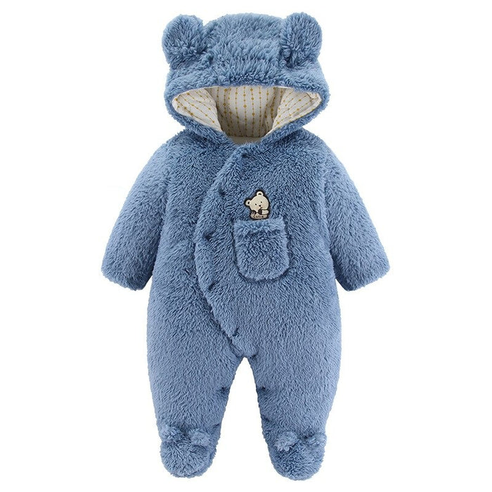 Thick Hooded Romper For Newborn Baby