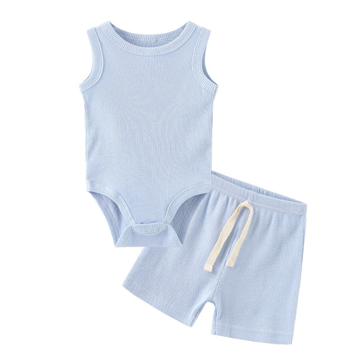 Sleeveless Bodysuit & Elastic Pants Set For Toddlers