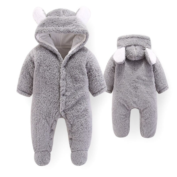 Thick Hooded Romper For Newborn Baby