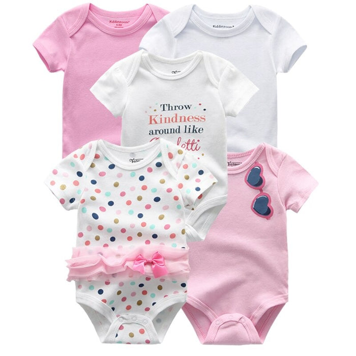 5Pcs Multi Color Toddler Jumpsuits