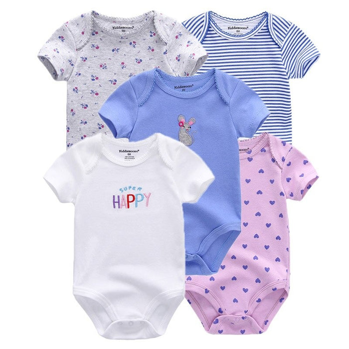 5Pcs Multi Color Toddler Jumpsuits