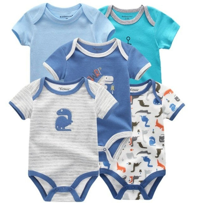 5Pcs Multicolor Unicorn Girls Bodysuit Sets