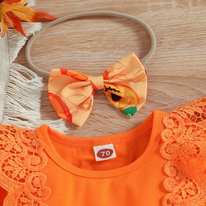 Halloween Pumpkin Newborn Baby Romper Bodysuit