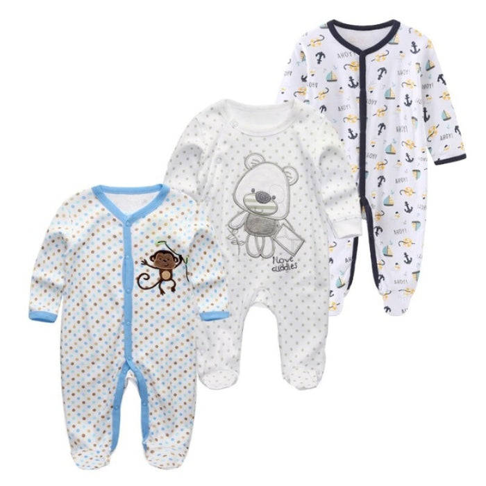 3Pcs Jumpsuit Set For Newborn Baby