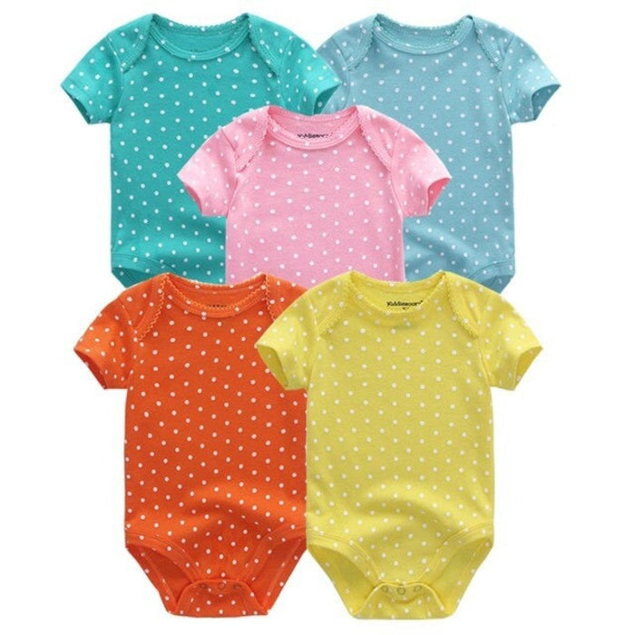 5Pcs Multicolor Unicorn Girls Bodysuit Sets