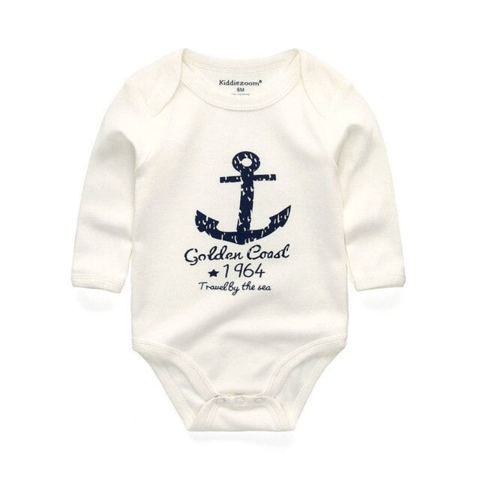 Solid Color Long Sleeve Toddler Cotton Romper