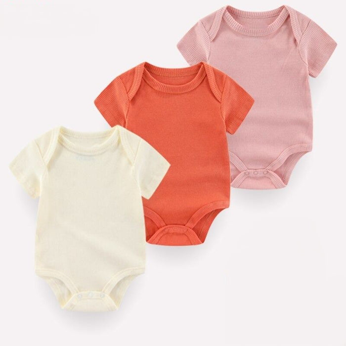 3Pcs Short Sleeve Cotton Made Toddler Clothes