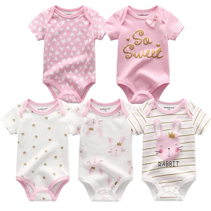 5Pcs Cotton Jumpsuit For Toddler Girl