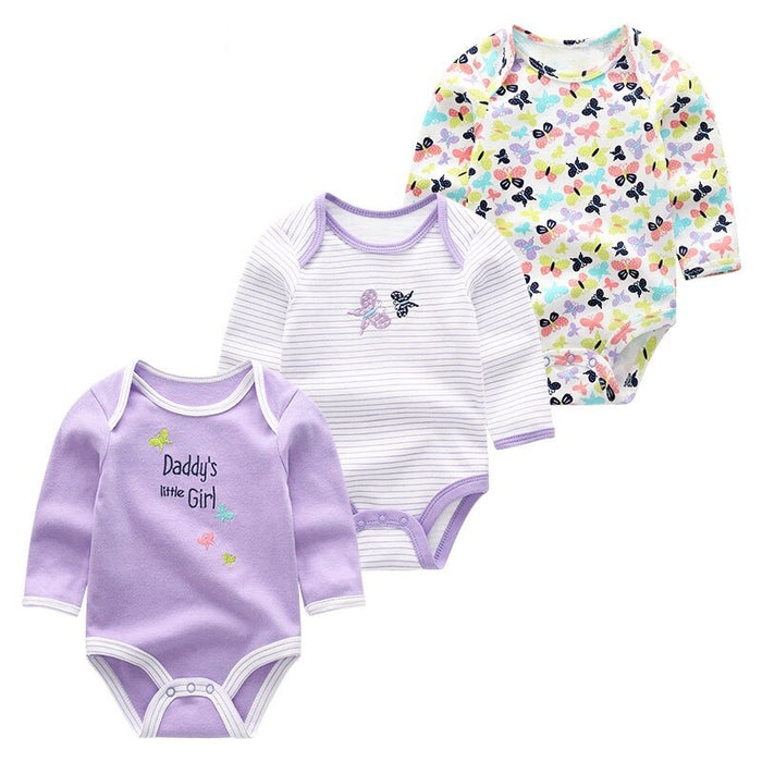 3Pcs Cotton Bodysuit Baby Rompers Set