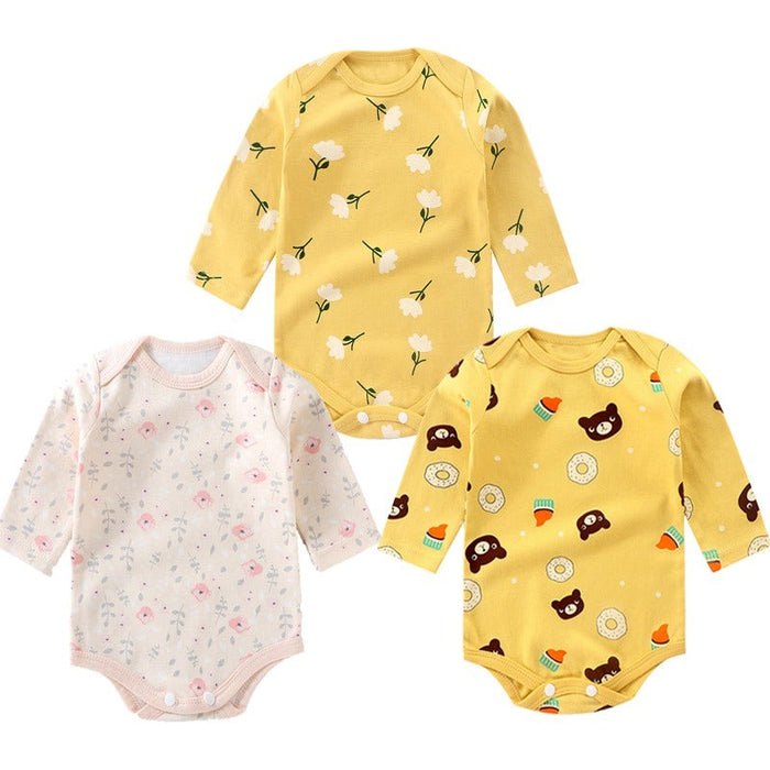 3Pcs Newborn Baby Long Sleeve Jumpsuit Set