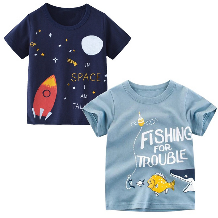 Short Sleeve Printed T-Shirt Sets For Kids