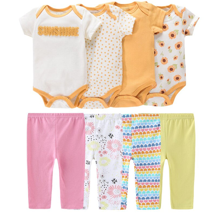 Short-Sleeved Bodysuits Trousers Infant Outfits