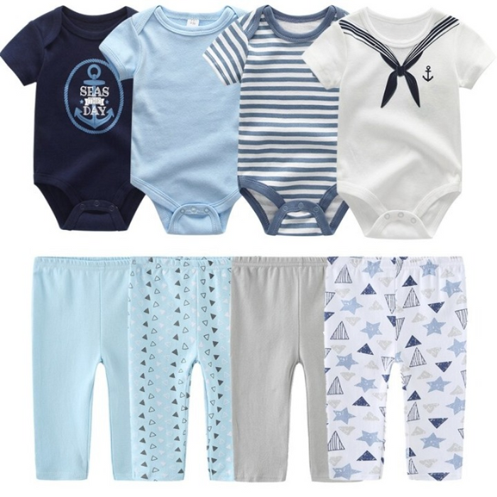 Infant Toddler 4Pcs Jumpsuits And Pants Set