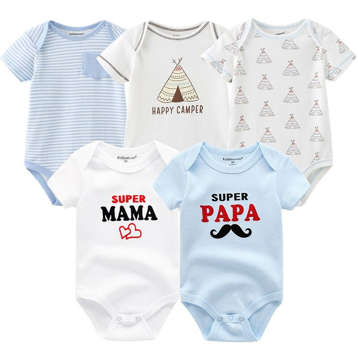 5 Pcs Printed Jumpsuit For Babies