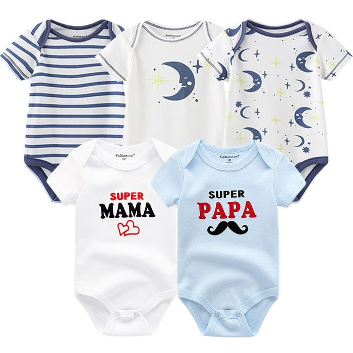 5 Pcs Printed Jumpsuit For Babies