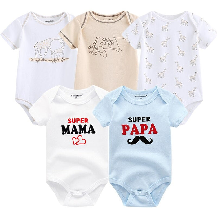 5 Pcs Printed Jumpsuit For Babies