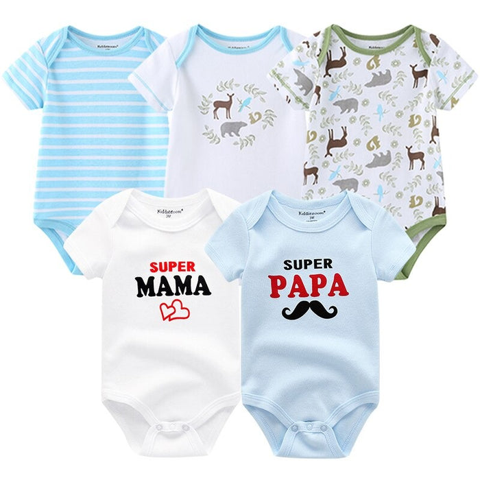 5 Pcs Printed Jumpsuit For Babies