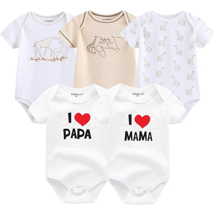 5 Pcs Printed Jumpsuit For Babies