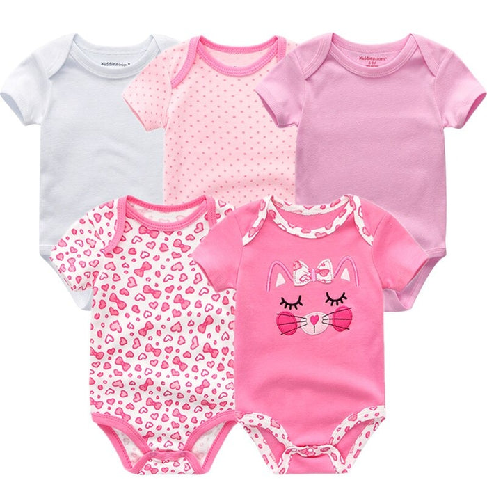 5Pcs Cotton Jumpsuit For Toddler Girl