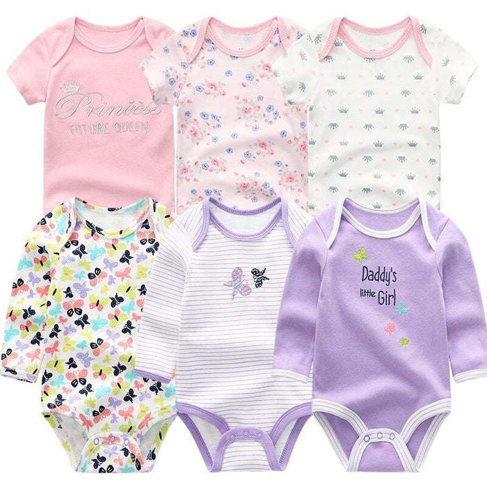 Newborn Baby Rompers Jumpsuit 6Pcs Set