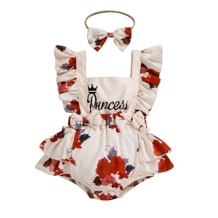 Sleeveless Princess Floral Print Jumpsuit