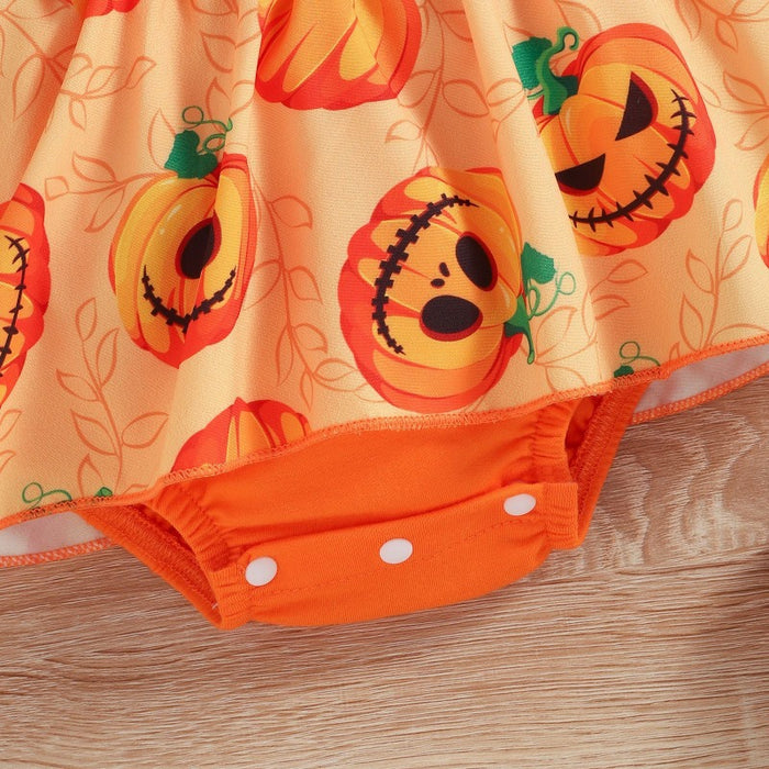 Halloween Pumpkin Newborn Baby Romper Bodysuit