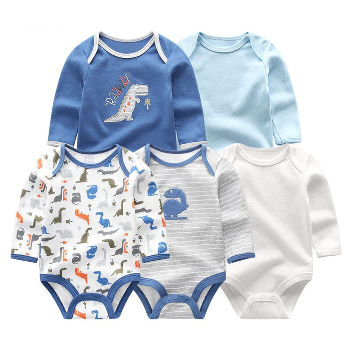 Cartoon Print Newborn Boys Girls Clothes Set Bodysuit