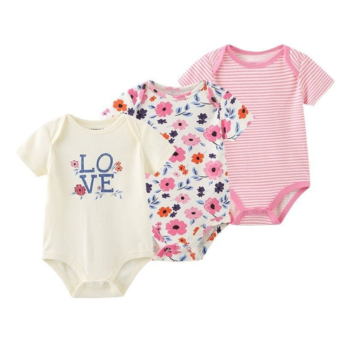 3Pcs Cotton Romper Baby Bodysuit Set