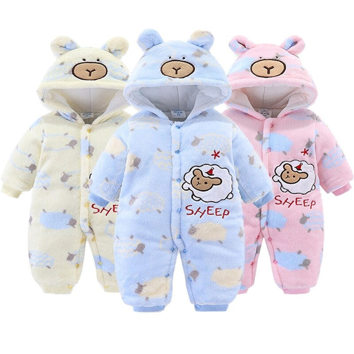 Cartoon Animal Unisex Full Sleeve Baby Romper