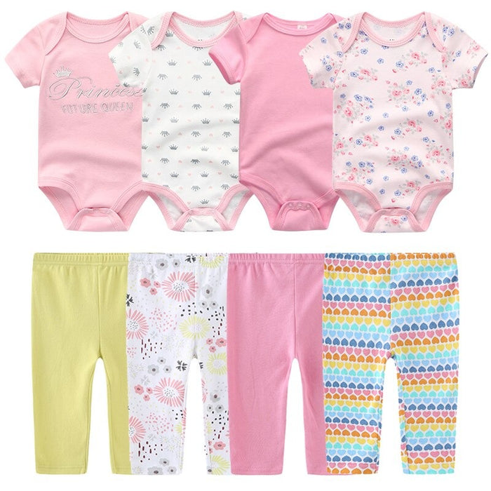 4Pcs Infant Jumpsuits And Pants Sets