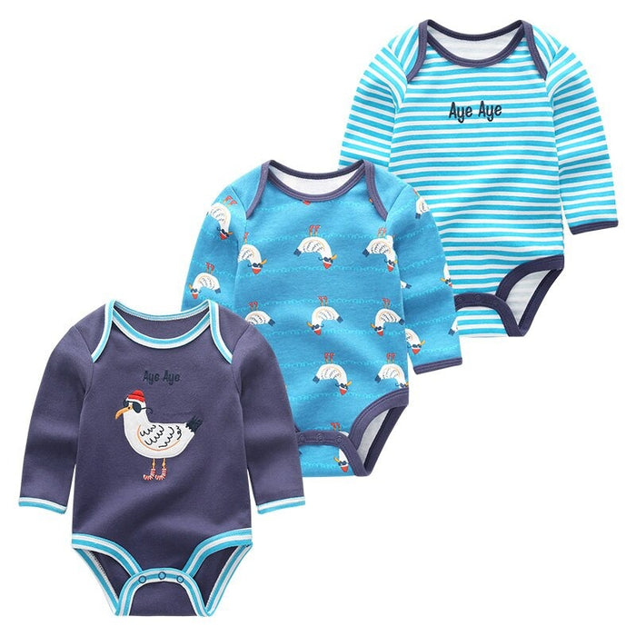 3Pcs Cartoon Printing Baby Rompers Set