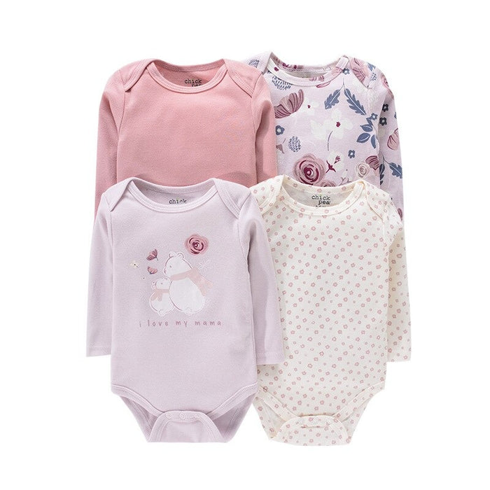 4Pc Newborn Baby Long Sleeve Jumpsuits