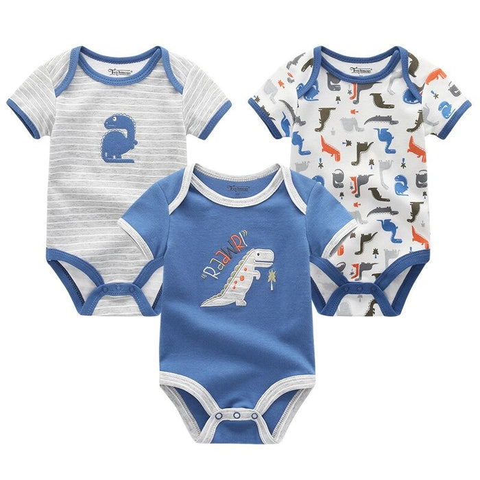 3PCS Cartoon Unisex Baby Rompers Set