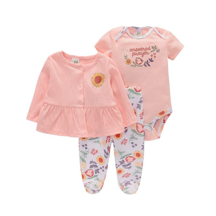 3PCS Cotton Bodysuit & Pant Outfits