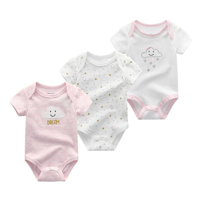 Cotton Romper 3 Pieces Baby Bodysuit Set