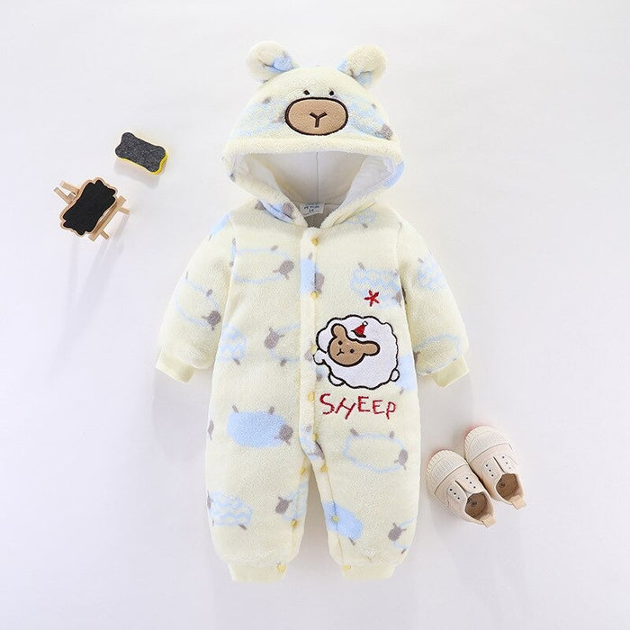 Cartoon Animal Unisex Full Sleeve Baby Romper