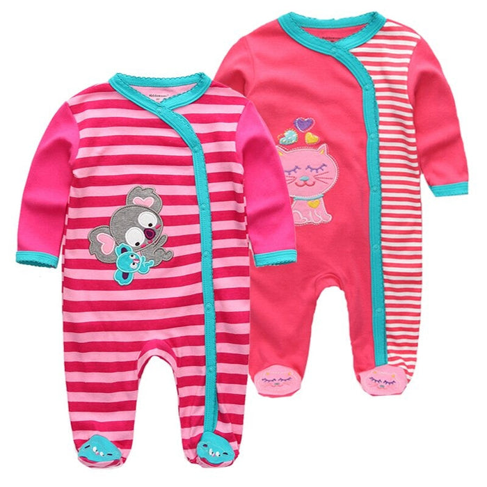 2Pcs Multi Color Toddler Jumpsuits