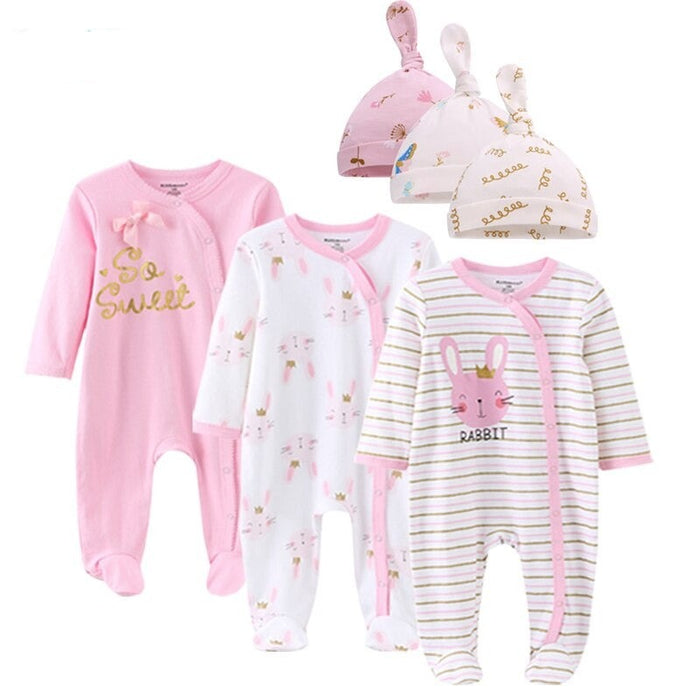 Newborn Romper With Hat Baby Clothes Set