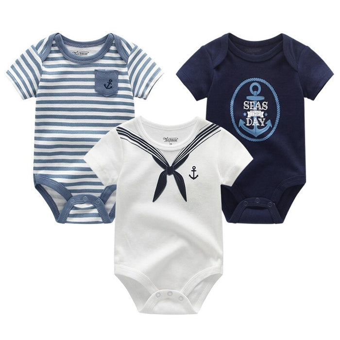 3PCS Cartoon Unisex Baby Rompers Set