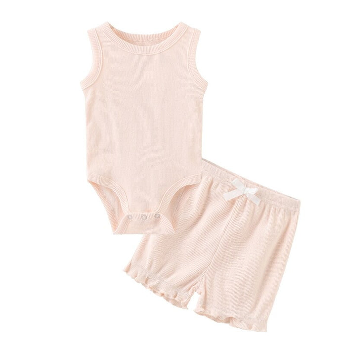 Sleeveless Bodysuit & Elastic Pants Set For Toddlers