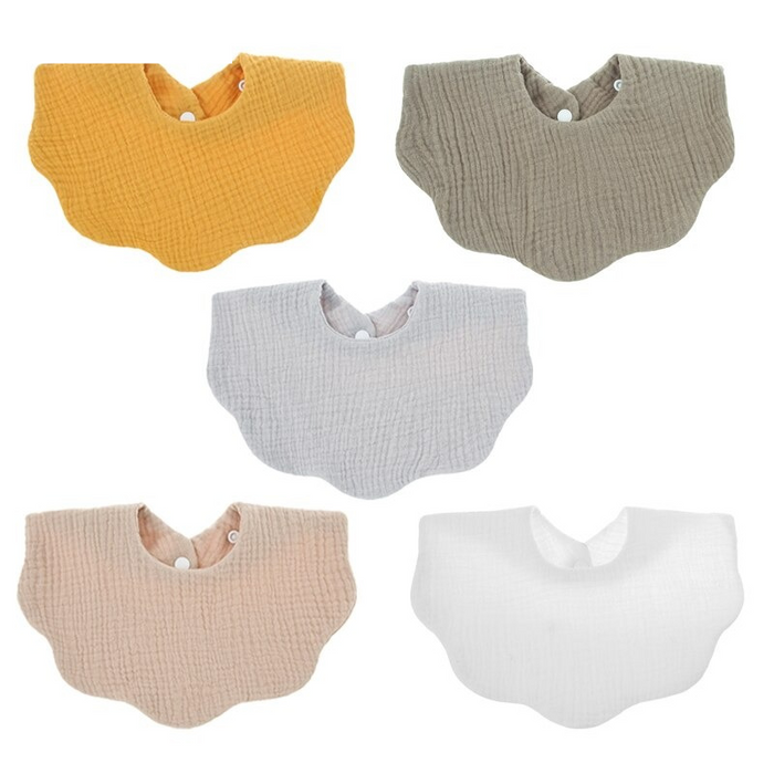 5Pcs Pure Cotton Baby Feeding Bibs