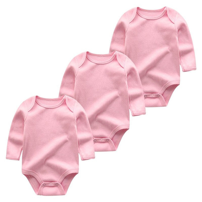 3Pcs Cotton Bodysuit Baby Rompers Set