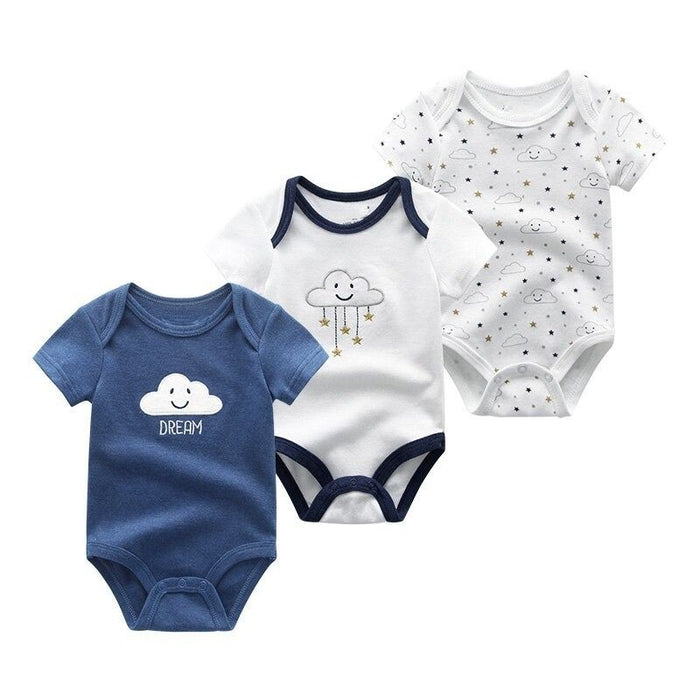 Cotton Romper 3 Pieces Baby Bodysuit Set